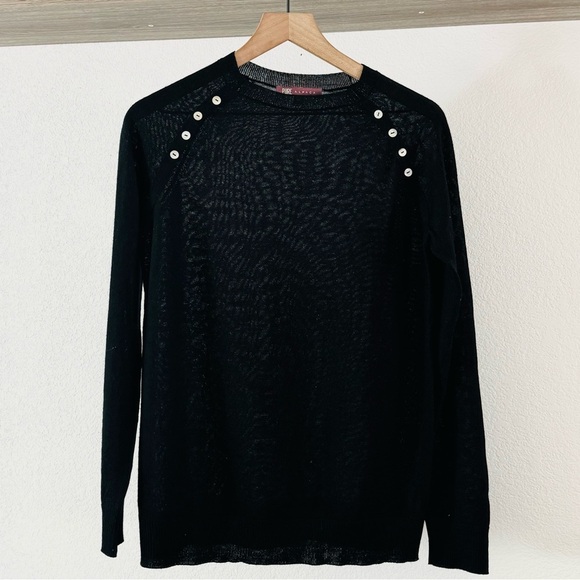 PURE ALPACA 100% Baby Alpaca Wool Black Knitted Handmade Sweater Size Medium - Picture 12 of 14